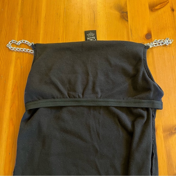 Lighting Clothing Biker Tank Top Black Silver Studded Motorcycle Chain Straps - Picture 7 of 9